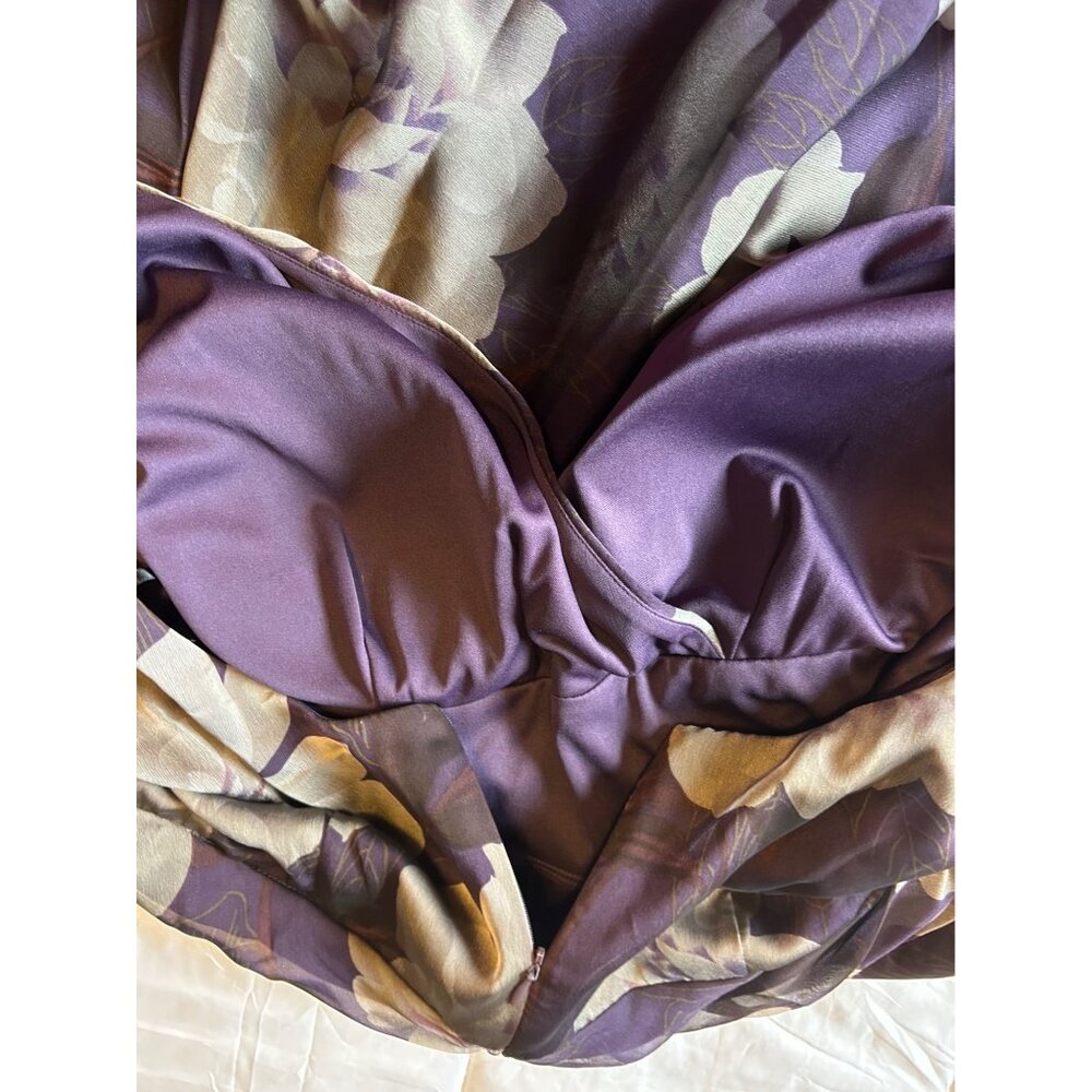 Purple Floral Sleeveless Dress With Empire Waist Size 20 W Easter Fairy - Picture 11 of 12